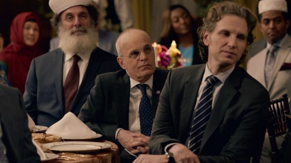 "Protocol" -- When terrorists threaten to cause a flood in the Middle East that could kill millions of people, Elizabeth\'s hopes of getting a neighboring country to close the dam fade after the government suddenly goes dark during a coup.  Also, Stevie is tasked with finding Russell an activity that will help manage his stress, on MADAM SECRETARY, Sunday, May 13 (10:00-11:00 PM ET/PT) on the CBS Television Network. Pictured (L-R)  ÃÂ½eljko Ivanek as Russell Jackson and Sebastian Arcelus as Jay Whitman Photo: Best Possible Screen Grab/CBS ÃÂ©2018 CBS Broadcasting, Inc. All Rights Reserved