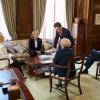 "E Pluribus Unum"-- Former Secretaries of State Hillary Clinton, General Colin Powell and Madeleine Albright joined TÃÂ©a Leoni on set at Madam Secretary. In this upcoming episode, Secretary of State Elizabeth McCord turns to the former Secretaries of State to ask their advice on how to respond to a delicate situation, in the fifth season premiere of MADAM SECRETARY, Sunday, October 7 (10:00-11:00 PM ET/PT) on the CBS Television Network. Pictured (L-R): Hillary Clinton, TÃÂ©a Leoni as Elizabeth McCord, Erich Bergen as Blake Moran, Madeleine Albright, and General Colin Powell. Photo: David M. Russell/CBSÃÂ©2018 CBS Broadcasting, Inc. All Rights Reserved
