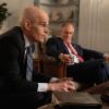 "Family Separation: Part 1" and "Family Separation: Part 2" -- Elizabeth goes head to head with a U.S. governor over the state\'s new policy of separating unauthorized immigrants from their children. Also, she and Henry plan to renew their wedding vows, in a special two-part episode of MADAM SECRETARY, Sunday, Dec. 23 and Sunday, Jan. 6 (10:00-11:00 PM, ET/PT) on the CBS Television Network. This marks the 100th milestone episode of the series, written by executive producers Barbara Hall and David Grae. Pictured (L-R) ÃÂ½eljko Ivanek as Russell Jackson and Keith Carradine as President Conrad Dalton   Photo: David M. Russell /CBS ÃÂ©2018 CBS Broadcasting Inc. All Rights Reserved.