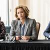 "Between the Seats" -- Elizabeth visits the Middle East to finalize a deal to bring U.S. troops home, but complications arise when a local woman\'s life is threatened by rumors of a romance with one of Elizabeth\'s staffers. Also, Henry provides relationship advice to Elizabeth\'s brother, Will (Eric Stoltz), on MADAM SECRETARY, Sunday, March 3 (10:00-11:00 PM, ET/PT) on the CBS Television Network.Pictured (L-R)  Patina Miller as Daisy Grant, TÃÂ©a Leoni as Elizabeth Adams McCord  and Geoffrey Arend as Matt Mahoney  Photo: Mark Schafer/CBS ÃÂ©2018 CBS Broadcasting Inc. All Rights Reserved.