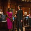 "The New Normal" -- When a super typhoon threatens a small Pacific island, Elizabeth tries to relocate its population before the storm makes landfall. Also, Henry gives a speech to an evangelical group about climate change, on MADAM SECRETARY, Sunday, March 17 (10:00-11:00 PM, ET/PT) on the CBS Television Network.   Pictured (L-R) Patina Miller as Daisy Grant and  Geoffrey Arend as Matt Mahoney   Photo: Michael Parmelee/CBS ÃÂ©2019 CBS Broadcasting Inc. All Rights Reserved.
