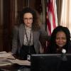 "Better Angels" - As Elizabeth prepares to leave the State Department and announce her run for president, anti-globalist terrorists attack the United Nations delegation in Geneva who are there to sign the Climate Migration treaty, on the fifth season finale of MADAM SECRETARY, Sunday, April 21 (10:00-11:00 PM, ET/PT) on the CBS Television Network. Pictured (L-R): Tracee Chimo Pallero as Nina Cummings and Tonya Pinkins as Susan Thompson. Photo: Sarah Shatz/CBS 2019 CBS Broadcasting Inc. All Rights Reserved.