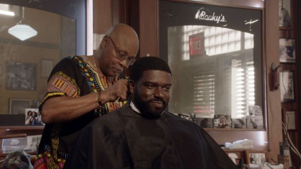 "A Kiss Before Dying" - When the Dobermans dig up what appears to be a human bone, Magnum and Higgins assist Katsumoto investigate the murder of his former mentor, on MAGNUM P.I., Monday, March 11 (9:00-10:00 PM, ET/PT) on the CBS Television Network.  Roger E. Mosley, who portrayed T.C. on the original "Magnum, P.I.," guest stars as Booky, a Vietnam veteran and barber who offers sage advice and a great haircut. Pictured L-R: Roger E. Mosley as Booky and Stephen Hill as Theodore "TC" Calvin Photo: CBS ÃÂ©2019 CBS Broadcasting, Inc. All Rights Reserved