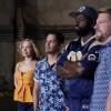"Dead Inside" - When Katsumoto suspects that one of his fellow cops is dirty and has stolen evidence, he begrudgingly asks Magnum and Higgins for help. Also, Rick and TC help Los Angeles Rams defensive tackle Aaron Donald when his tablet, that contains the Rams\' playbook is stolen, on MAGNUM P.I., Friday, Oct. 18 (9:00-10:00 PM, ET/PT) on the CBS Television Network.  Pictured L-R: Perdita Weeks as Juliet Higgins, Jay Hernandez as Thomas Magnum, Stephen Hill as Theodore \'TC\' Calvin, and Zachary Knighton as Orville \'Rick\' Wright Photo: Karen Neal/CBS ©2019 CBS Broadcasting, Inc. All Rights Reserved