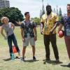 "Dead Inside" - When Katsumoto suspects that one of his fellow cops is dirty and has stolen evidence, he begrudgingly asks Magnum and Higgins for help. Also, Rick and TC help Los Angeles Rams defensive tackle Aaron Donald when his tablet, that contains the Rams\' playbook is stolen, on MAGNUM P.I., Friday, Oct. 18 (9:00-10:00 PM, ET/PT) on the CBS Television Network.  Pictured L-R: Perdita Weeks as Juliet Higgins, Jay Hernandez as Thomas Magnum, Stephen Hill as Theodore \'TC\' Calvin, and Zachary Knighton as Orville \'Rick\' Wright Photo: Karen Neal/CBS ©2019 CBS Broadcasting, Inc. All Rights Reserved