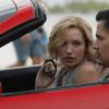 "Dead Inside" - When Katsumoto suspects that one of his fellow cops is dirty and has stolen evidence, he begrudgingly asks Magnum and Higgins for help. Also, Rick and TC help Los Angeles Rams defensive tackle Aaron Donald when his tablet, that contains the Rams\' playbook is stolen, on MAGNUM P.I., Friday, Oct. 18 (9:00-10:00 PM, ET/PT) on the CBS Television Network. Pictured L-R: Perdita Weeks as Juliet Higgins and Jay Hernandez as Thomas Magnum Photo: CBS ©2019 CBS Broadcasting, Inc. All Rights Reserved