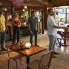 "He Came By Night" - Magnum and Higgins\' new partnership is tested when they disagree about being hired by a woman who wants them to recover her $3 million in stolen drug money in order to save her husband\'s life.  Also, TC and Shammy must get to the bottom of a potential case of someone impersonating a decorated veteran, on MAGNUM P.I., Friday, Nov. 15 (9:00-10:00 PM, ET/PT) on the CBS Television Network.   Pictured L-R: Stephen Hill as Theodore \'TC\' Calvin, Perdita Weeks as Juliet Higgins, Jay Hernandez as Thomas Magnum, Zachary Knighton as Orville \'Rick\' Wright, and Patrick Monahan of the band Train Photo: Karen Neal/CBS ©2019 CBS Broadcasting, Inc. All Rights Reserved