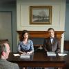 Lizzy Caplan as Virginia Johnson and Michael Sheen as Dr. William Masters in Masters of Sex (season 3, episode 1) - Photo: Michael Desmond/SHOWTIME - Photo ID: MastersofSex_301_0097