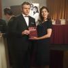 Michael Sheen as Dr. William Masters and Lizzy Caplan as Virginia Johnson in Masters of Sex (season 3, episode 2) - Photo: Warren Feldman/SHOWTIME Photo ID: MastersofSex_302_0069