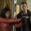 MINORITY REPORT: L-R: Megan Good as Det. Laura Vega and Stark Sands as Dash in MINORITY REPORT airing Monday, Sep. 21 (9:00-10:00 PM ET/PT) on FOX. CR: Bruce MacCauley / FOX. © 2015 FOX Broadcasting.
