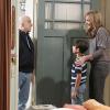 "Hepatitis and Lemon Zest" -- Bonnie (Allison Janney, right) and Rosco (Blake Garrett Rosenthal, center) get an unexpected visit from Christy\'s landlord, Mr. Perugian (Jonny Coyne, left), on the season premiere of MOM, Monday, September 29 (8:30-9:00 PM, ET/PT) on the CBS Television Network.