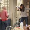"Free Therapy and a Dead Lady\'s Yard Sale" -- Bonnie (Allison Janney, right) informs Christy (Anna Faris, left) about unfortunate news in their apartment complex, on MOM, Thursday, December 18 (8:30-9:00 PM, ET/PT) on the CBS Television Network. Photo: Sonja Flemming/CBS ÃÂ©2014 CBS Broadcasting, Inc. All Rights Reserved