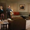 "Godzilla and a Sprig of Mint" -- Bonnie (Allison Janney, right) and Alvin\'s (Kevin Pollak, center) romantic plans are derailed by Alvin\'s ex-wife, Lorraine (Beverly D\'Angelo, left), on MOM, Thursday, January 8 (8:30-9:00 PM, ET/PT) on the CBS Television Network. Photo: Cliff Lipson/CBS ÃÂ©2014 CBS Broadcasting, Inc. All Rights Reserved