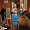 "Turkey Meatballs and a Getaway Car" -- Marjorie (Mimi Kennedy, left) happily volunteers Bonnie (Allison Janney, right) to become the secretary of their AA meeting, on MOM, Thursday, Feb. 26 (9:30-10:00 PM, ET/PT) on the CBS Television Network. Photo: Robert Voets/CBS ÃÂ©2015 CBS Broadcasting, Inc. All Rights Reserved