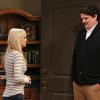"Turkey Meatballs and a Getaway Car" -- Christy (Anna Faris, left) questions Baxter (Matt Jones, right) about their former relationship, on MOM, Thursday, Feb. 26 (9:30-10:00 PM, ET/PT) on the CBS Television Network. Photo: Robert Voets/CBS ÃÂ©2015 CBS Broadcasting, Inc. All Rights Reserved