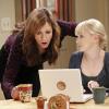 "Raw Cookie Dough And A Misshapen Head" -- Christy (Anna Faris, right) and Bonnie (Allison Janney, left) investigate online, on MOM, Thursday, March 12 (9:30-10:00 PM, ET/PT) on the CBS Television Network. Photo: Robert Voets/CBS ÃÂ©2015 CBS Broadcasting, Inc. All Rights Reserved