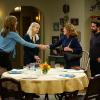 "Kreplach and a Tiny Tush" -- Christy (Anna Faris, left) hosts a family dinner for Violet\'s (Sadie Calvano, far right) hard-to-please future mother-in-law, Phyllis (Linda Lavin, Center), along with Bonnie (Allison Janney, far left) and Gregory (David Krumholtz, right), on MOM, Thursday, Jan. 7 (9:01-9:30 PM  ET/PT) on the CBS Television Network. Photo: Monty Brinton/CBS ÃÂ©2015 CBS Broadcasting, Inc. All Rights Reserved