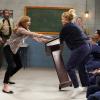 "Crazy Snakes and a Clog to the Head" -- When the ladies bring a meeting to a women\'s prison, Bonnie is attacked by an old acquaintance, Tammy (Kristen Johnston), and Christy helps Bonnie make amends, on MOM, Thursday, April 12 (9:01-9:30 PM, ET/PT) on the CBS Television Network. Pictured L to R: Allison Janney as Bonnie and Kristen Johnston as Tammy. Photo: Robert Voets/CBS ÃÂ©2018 CBS Broadcasting, Inc. All Rights Reserved