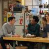 MULANEY:  John (John Mulaney, L) tells Motif (Seaton Smith, C) and Jane (Nasim Pedrad, R) about his new girlfriend in the "Sweet Jane" episode of MULANEY airing Sunday, Oct. 12 (9:30-10:00 PM ET/PT) on FOX.  ©2014 Fox Broadcasting Co.  Cr:  Ray Mickshaw/FOX