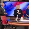 "Results May Vary" - The "Murphy in the Morning" team gears up for their live all-day coverage of the mid-term elections, again competing with Avery, who is reporting alongside John Haggerty (Peter Gallagher), the Wolf Network\'s conservative superstar.  Also, Pat is horrified when Miles forces him to wear a conservative suit after assigning him to analyze numbers and trends on-air throughout the day, on MURPHY BROWN, Thursday, Nov. 1 (9:30-10:00 PM, ET/PT) on the CBS Television Network.  Pictured L-R: Joe Regalbuto as Frank Fontana, Candice Bergen as Murphy Brown, and Faith Ford as Corky Sherwood Photo Credit: David Giesbrecht / 2018 Warner Bros. Entertainment Inc.  All Rights Reserved.