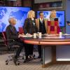 Beat the Press" - After Frank is physically attacked while covering a political rally, for the first time in her career Murphy is afraid to dispute the opposing viewpoint of a guest on her show, on MURPHY BROWN, Thursday, Nov. 29 (9:30-10:00 PM, ET/PT) on the CBS Television Network.  Pictured L-R: Joe Regalbuto as Frank Fontana, Candice Bergen as Murphy Brown, Grant Shaud as Miles Silverberg, Faith Ford as Corky Sherwood, and Nik Dodani as Pat Patel Photo Credit: David Giesbrecht / 2018 Warner Bros. Entertainment Inc.  All Rights Reserved
