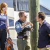 "The Abyss" -- When a Navy Admiral\'s daughter is the prime suspect in a double murder case aboard a research boat, the NCIS team partners with the Coast Guard Investigative Service (CGIS) to investigate. Meanwhile, Lasalle tracks down his estranged brother, on NCIS: NEW ORLEANS, Jan 13 (9:00-10:00, ET/PT), on the CBS Television Network. Pictured L-R: Diane Neal as CGIS Agent Abigail Borin, Scott Bakula as Special Agent Dwayne Pride, Neal Kodinsky as Clive Roberts, and Lucas Black as Special Agent Christopher LaSalle Photo: Skip Bolen/CBS ÃÂ©2014 CBS Broadcasting, Inc. All Rights Reserved