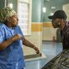 "The Insider"--While conducting an autopsy on a Petty Officer who is believed to have died from natural causes, an armed man enters the morgue and holds Wade, Sebastian and Danny hostage, on NCIS: NEW ORLEANS, Tuesday, April 7 (9:00-10:01 PM, ET/PT), on the CBS Television Network. Pictured L-R: CCH Pounder as Dr. Loretta Wade and Russell Richardson as Marcus Martel Photo: Skip Bolen/CBS ÃÂ©2015 CBS Broadcasting, Inc. All Rights Reserved