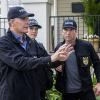 "Rock-A-Bye-Baby" -- When a Navy Commander\'s car is stolen with his baby inside, the NCIS team must determine if this was a random car-jacking or a targeted abduction, on NCIS: NEW ORLEANS, April 14 (9:00-10:00, ET/PT), on the CBS Television Network. Pictured L-R: Scott Bakula as Special Agent Dwayne Pride, Zoe McLellan as Special Agent Meredith "Merri" Brody, Lucas Black as Special Agent Christopher LaSalle, and Yohance Myles as Marlon Hart  Photo: Skip Bolen/CBS ÃÂ©2015 CBS Broadcasting, Inc. All Rights Reserved