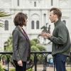"If it Bleeds, it Leads" -- NCIS Special Agent Brody believes that a sailor hit by a party bus in the French Quarter is connected to her sister\'s death after the NCIS team discovers similarities between the two. Also, the team prepares for St. Patrick\'s Day festivities in New Orleans, on NCIS: NEW ORLEANS, Tuesday, March 15 (9:00-10:00 PM, ET/PT), on the CBS Television Network. Pictured L-R: Zoe McLellan as Special Agent Meredith "Merri" Brody and David Hoflin as Daniel Nolan Photo: Skip Bolen/CBS ÃÂ©2016 CBS Broadcasting, Inc. All Rights Reserved