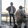 "Hell on High Water" -- After Pride travels to a deep sea oil rig for a murder investigation, the team uncovers a gas leak that\'s on the verge of causing a catastrophic explosion. Also, Sebastian starts his NCIS special agent training at FLETEC, on NCIS: NEW ORLEANS, Tuesday, Jan. 24 (10:00-11:00 PM, ET/PT) on the CBS Television Network.  Pictured: Scott Bakula as Special Agent Dwayne Pride and David Kallaway as Darren Meade Photo: Skip Bolen/CBS ÃÂ©2016 CBS Broadcasting, Inc. All Rights Reserved