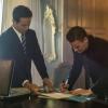 Nancy Drew -- "The Haunted Ring" -- Image Number: NCD104b_0477b.jpg -- Pictured (L-R): Scott Wolf as Carson and  Riley Smith as Ryan -- Photo: Dean Buscher/The CW -- Â© 2019 The CW Network, LLC. All Rights Reserved.