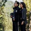 Nancy Drew -- "The Haunted Ring" -- Image Number: NCD104a_0411b.jpg -- Pictured (L-R): Adam Beach as Chief McGinnis and Alvina August as Karen -- Photo: Dean Buscher/The CW -- © 2019 The CW Network, LLC. All Rights Reserved.