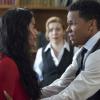 Nancy Drew -- "The Case of the Wayward Spirit" -- Image Number: NCD105b_0336b.jpg -- Pictured (L-R): Leah Lewis as George Fan, Kennedy McMann as Nancy and Tunji Kasim as Nick -- Photo: Dean Buscher/The CW -- © 2019 The CW Network, LLC. All Rights Reserved.