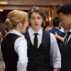 Nancy Drew -- "The Case of the Wayward Spirit" -- Image Number: NCD105b_0054b.jpg -- Pictured (L-R): Kennedy McMann as Nancy, Alex Saxon as Ace and Tunji Kasim as Nick -- Photo: Dean Buscher/The CW -- © 2019 The CW Network, LLC. All Rights Reserved.