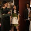 Nancy Drew -- "The Whisper BoxÓ -- Image Number: NCD113b_0373b.jpg -- Pictured (L-R):  Alex Saxon as Ace, Leah Lewis as George, Tunji Kasim as Nick and Madison Jaizani as Bess -- Photo: Jack Rowand/The CW -- © 2020 The CW Network, LLC. All Rights Reserved.