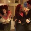 Sarah (Tatiana MAslany), Adele (Lauren HAmmersley), Mrs. S (Maria Doyle Kennedy), and Felix (Jordan Gavaris)