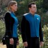 THE ORVILLE: L-R: Adrianne Palicki and Seth MacFarlane in the season finale "Identity" episode of THE ORVILLE airing Thursday, Dec. 7 (9:01-10:00 PM ET/PT) on FOX.  ©2017 Fox Broadcasting Co.  Cr:  Jordin Althaus/FOX