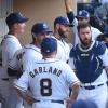 PITCH:  Mark-Paul Gosselaar (R) in the all-new “Double Switch” episode of PITCH airing Thursday, Oct. 6 (8:59-10:00 PM ET/PT) on FOX.  Cr: Ray Mickshaw / FOX. © 2016 FOX Broadcasting Co.