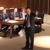 RAKE:  Keegan (Greg Kinnear, L) cross-examines a witness in his first big case with Ben's law firm in the "Staple Holes" episode of RAKE airing Thursday, March 13 (9:00-10:00 PM ET/PT) on FOX.  ©2014 Fox Broadcasting Co.  Cr:  Adam Taylor/FOX