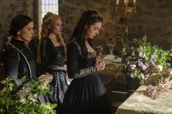 Reign -- "With Friends Like These" -- Image Number: RE401a_0092.jpg -- Pictured (L-R): Celina Sinden as Greer and Adelaide Kane as Mary, Queen of Scots -- Photo: Ben Mark Holzberg/The CW -- ÃÂ© 2017 The CW Network, LLC. All Rights Reserved