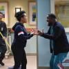 REL: Lil Rel Howery (R) and guest star Kyla Pratt (C) in the "Blizzard" episode of REL airing Sunday, Nov. 18 (9:00-10:00 PM ET/PT) on FOX. ©2018 Fox Broadcasting Co. Cr: Ray Mickshaw/FOX