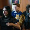Riverdale -- "Chapter Five: Heart of Darkness" -- Image Number: RVD105b_0330.jpg -- Pictured (L-R): Camila Mendes as Veronica Lodge, KJ Apa as Archie Andrews, and Hayley Law as Valerie -- Photo: Diyah Pera /The CW -- ÃÂ© 2017 The CW Network. All Rights Reserved