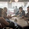 Riverdale -- "Chapter Twenty-One: House of the Devil" -- Image Number: RVD208a_0010.jpg -- Pictured (L-R): Madchen Amick as Alice Cooper, Lili Reinhart as Betty Cooper, Cole Sprouse as Jughead Jones, and  Skeet Ulrich as FP Jones -- Photo: Katie Yu/The CW -- ÃÂ© 2017 The CW Network. All Rights Reserved