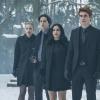 Riverdale -- "Chapter Thirty-Two: Prisoners" -- Image Number: RVD219b_0294.jpg -- Pictured (L-R): Lili Reinhart as Betty, Cole Sprouse as Jughead, Camila Mendes as Veronica and KJ Apa as Archie -- Photo: Katie Yu/The CW -- ÃÂ© 2018 The CW Network, LLC. All Rights Reserved.