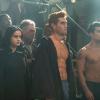 Riverdale -- "Chapter Fifty-Three: Jawbreaker" -- Image Number: RVD318b_0011.jpg -- Pictured (L-R): Camila Mendes as Veronica, Martin Cummins as Tom Keller, KJ Apa as Archie and Drew Ray Tanner as Fangs Fogarty -- Photo: Katie Yu/The CW -- ÃÂ© 2019 The CW Network, LLC. All rights reserved.