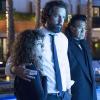 Jen Tullock as Eraser Girl, Peter Cambor as Milo and Branscombe Richmond as Puna in Roadies (season 1, episode 9). - Photo: Patrick Wymore/SHOWTIME - Photo ID: Roadies_109_3378