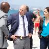 ROSEWOOD: Pictured L-R: Morris Chestnut as Dr. Beaumont Rosewood, Jr., Domenick Lombardozzi as Capt. Ira Hornstock and Jaina Lee Ortiz as Detective Annalise Villa  in the "Fireflies and Fidelity" episode of ROSEWOOD airing Wednesday, Sept. 30 (8:00-9:00 PM ET/PT) on FOX. ©2015 Fox Broadcasting Co. Cr: Tyler Golden/FOX.