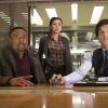 "Badass Cop" -- When Carter and Lee intervene during a highway robbery of an armed vehicle and find no cash missing, Lee begins to think this is the work of the Quantou gang, despite Carter\'s objections, in RUSH HOUR Thursday, May 12 (10:00-11:00 PM, ET/PT) on the CBS Television Network. Pictured L-R: Justin Hires as Detective Carter, Aimee Garcia as Sergeant Didi Diaz, and John Foo as Detective Lee Photo: Neil Jacobs/CBS ÃÂ©2015 CBS Broadcasting, Inc. All Rights Reserved