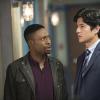 "Badass Cop" -- When Carter and Lee intervene during a highway robbery of an armed vehicle and find no cash missing, Lee begins to think this is the work of the Quantou gang, despite Carter\'s objections, in RUSH HOUR Thursday, May 12 (10:00-11:00 PM, ET/PT) on the CBS Television Network. Pictured L-R: Justin Hires as Detective Carter and John Foo as Detective Lee Photo: Neil Jacobs/CBS ÃÂ©2015 CBS Broadcasting, Inc. All Rights Reserved