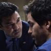 "The Human Strain" -- In order to prove to Harris and Grace that he\'s not a traitor, Darius must reveal one of his most closely guarded secrets. Also, Liam helps Jillian adjust to her new job at Tanz, on SALVATION, Wednesday, August 2 (9:00-10:00 PM, ET/PT) on the CBS Television Network. Pictured: Ian Anthony Dale, Santiago Cabrera. Photo: Ben Mark Holzberg/CBS ÃÂ©2017 CBS Broadcasting Inc. All Rights Reserved